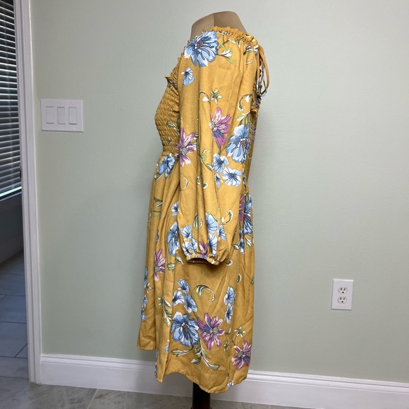 Xhilaration Yellow Floral Sun Dress - Picture 3 of 6